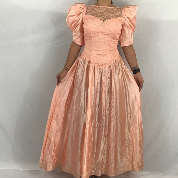 vintage Dresses & Skirts - 80s Puff Sleeve Princess Dress